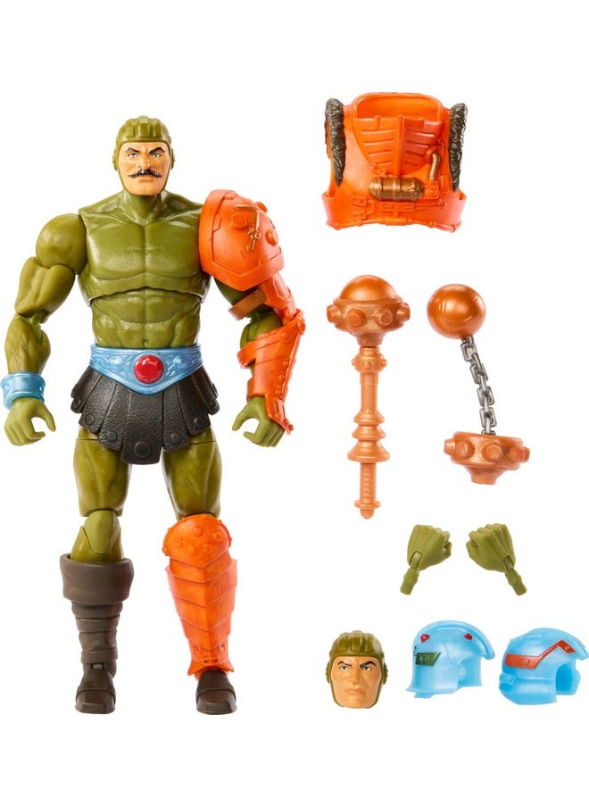 Masterverse New Eternia Action Figure & Accessories, Man-At-Arms Deluxe Motu Collectible With 30 Articulations, 7-Inch