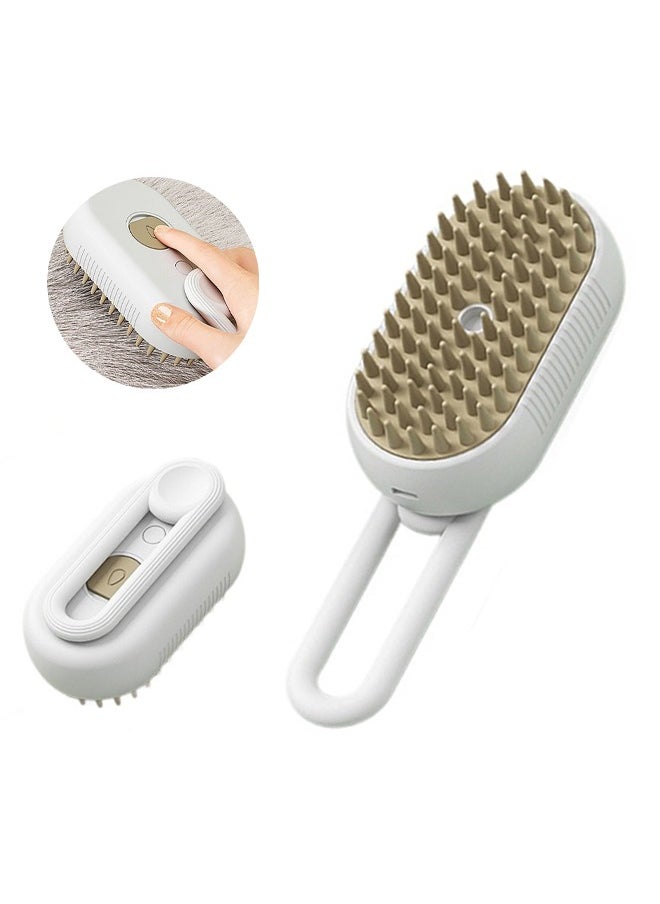 Electric Spray Handle Massage Brush - Steam Brush 3 In 1 Pet Spray Steam Brush Cleaning Grooming Brush Multifunctional  Comb with Steam for Dog Cat Massage Removing Tangled Hair (Folding)