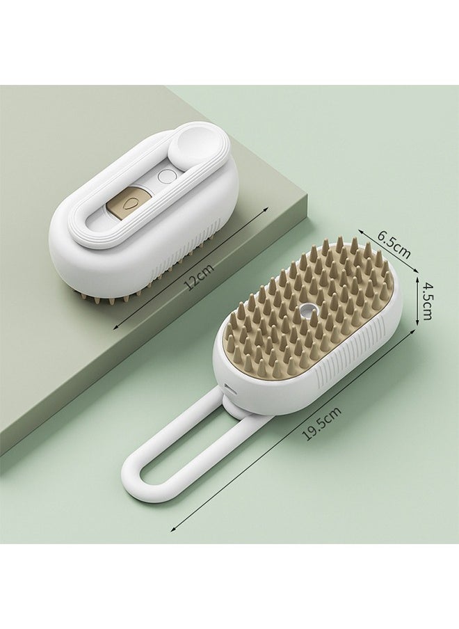 Electric Spray Handle Massage Brush - Steam Brush 3 In 1 Pet Spray Steam Brush Cleaning Grooming Brush Multifunctional  Comb with Steam for Dog Cat Massage Removing Tangled Hair (Folding)