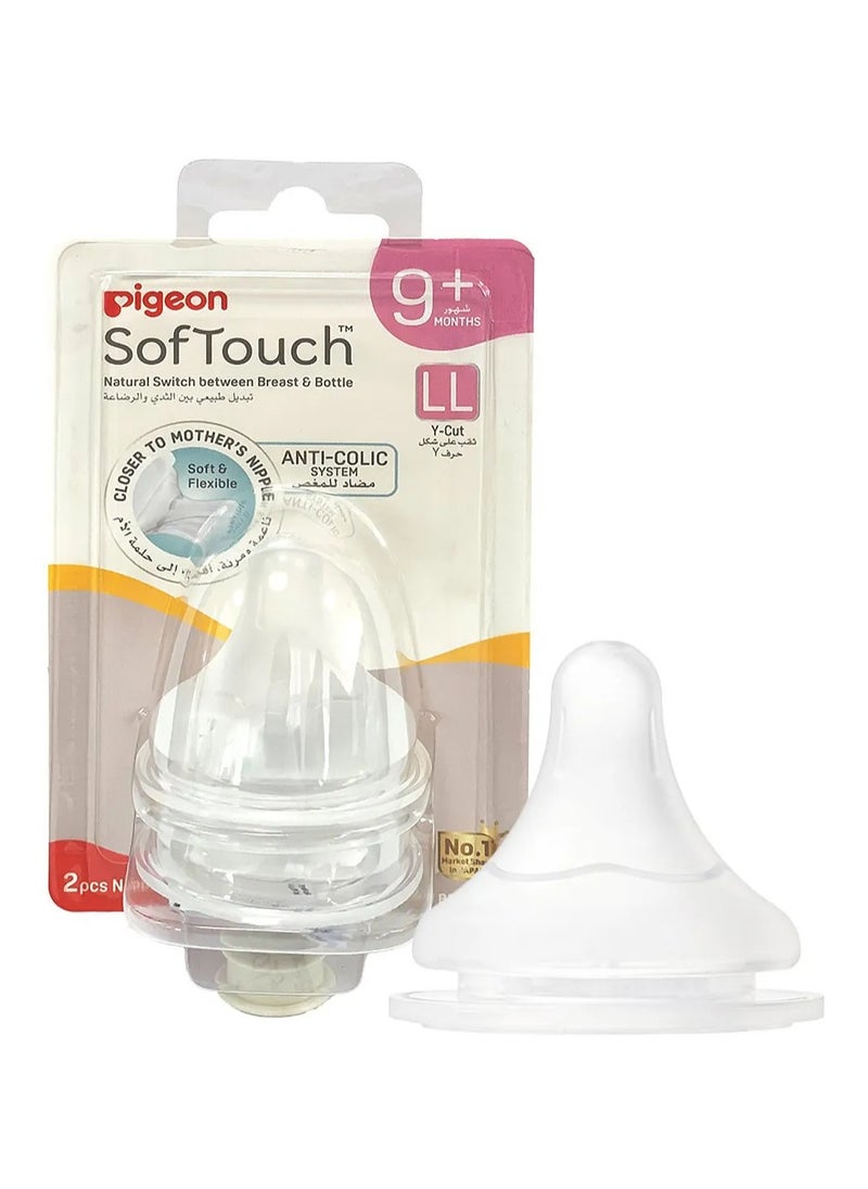 Softouch Wide Neck Nipples 9 Months+ LL Pack Of 2