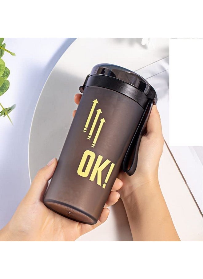 Sports Water Bottle 400 Ml - Leak-Proof Gym Bottle, Stylish Drinking Bottle, Unbreakable Water Bottle, Ideal For Office, Sports, School, Gym, Yoga, Travelling (Ch-1915) (Brown)