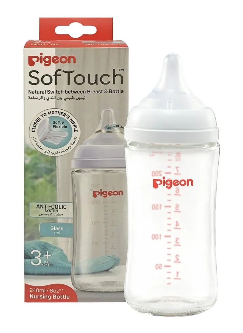 Softouch Glass Feeding Bottle 3 Months+ Anti Colic 240ML