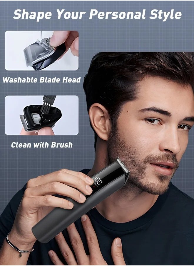 Hair Clipper Cordless Professional 5 in 1 Hair Trimmers Beard Trimmer ,Multifunctional Mens Grooming Kit for Beard Face Nose and Ear Hair USB Rechargeable Electric Shaver for Men with Storage Base