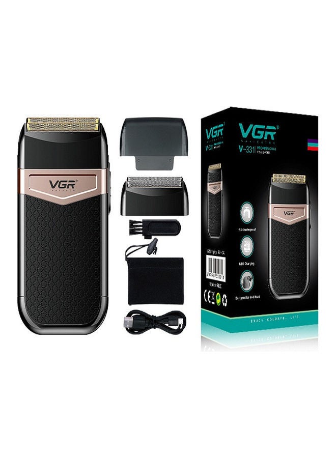 V-331 Twin Blade Foil Shaver Beard Trimmer Professional Rechargeable Cordless Electric Shaver Razor Black/Rose Gold