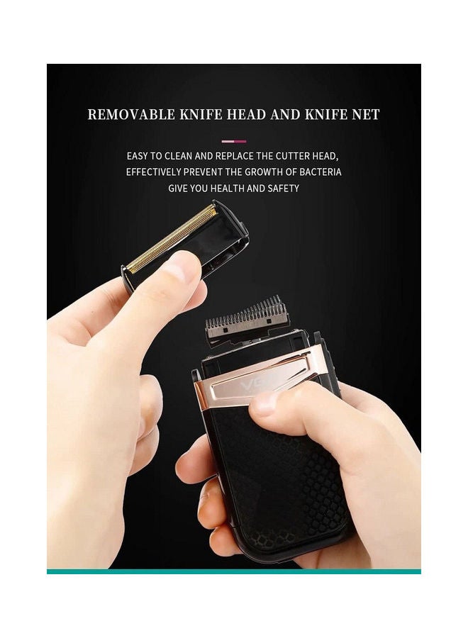 V-331 Twin Blade Foil Shaver Beard Trimmer Professional Rechargeable Cordless Electric Shaver Razor Black/Rose Gold