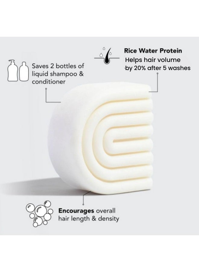 Rice Water Hair Conditioner Bar For All Hair Types, Organic, Natural Strengthening, Cleansing And Moisturizing Solid Conditioner Bar Made In Us, Eco-Friendly, Paraben Free, Sulfate Free, 2.7 Oz