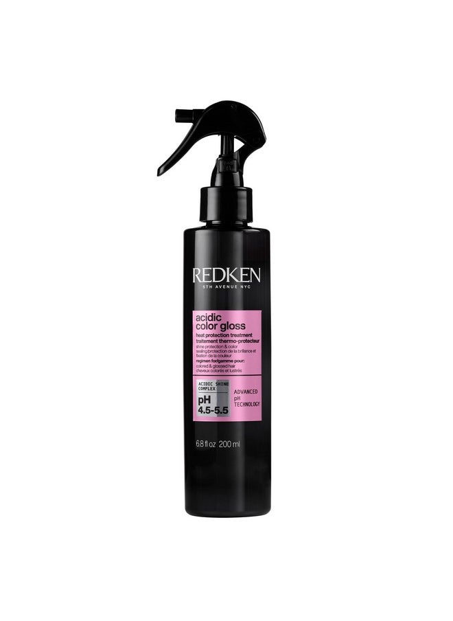 Acidic Color Gloss Heat Protection Leave-In Treatment Spray For Color-Treated Hair | With Heat Protection For Styling And Blow Drying | Conditions And Adds Shine