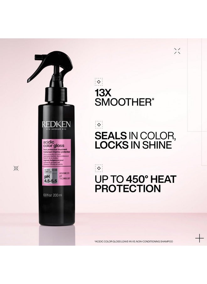 Acidic Color Gloss Heat Protection Leave-In Treatment Spray For Color-Treated Hair | With Heat Protection For Styling And Blow Drying | Conditions And Adds Shine