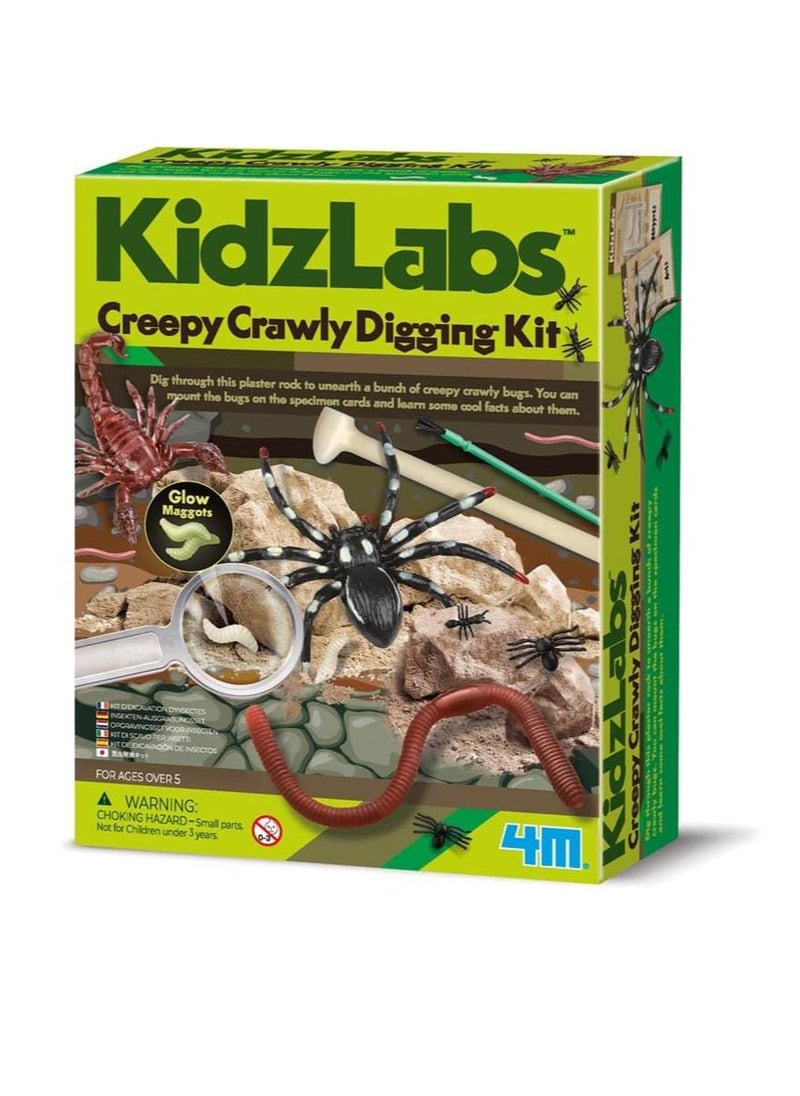 KidzLabs-Creepy Crawlies Digging Kit, Mixed Colours