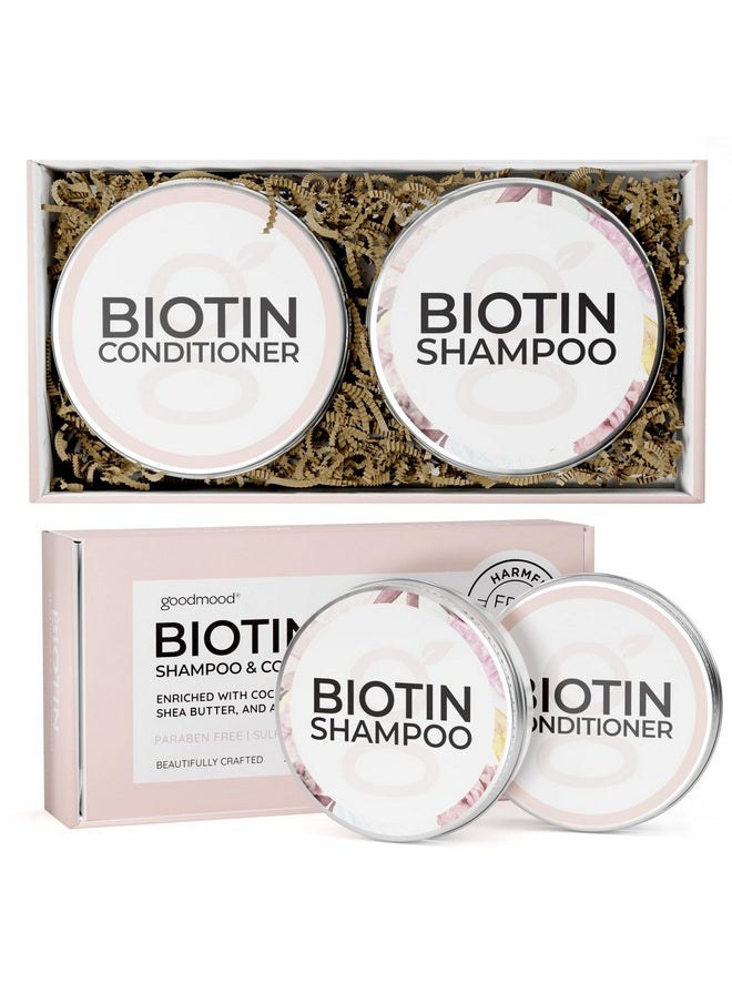 Biotin Shampoo And Conditioner Bars For Hair Growth - Solid Set To Combat Thinning Hair Loss