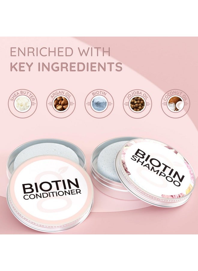 Biotin Shampoo And Conditioner Bars For Hair Growth - Solid Set To Combat Thinning Hair Loss