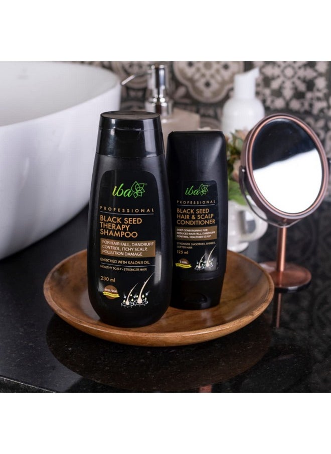 Black Seed Therapy Shampoo & Conditioner Combo (230 Ml + 125Ml) L Kalonji Extract For Effective Hair Fall Controller, Dandruff And Itchy Scalp | No Sulfate No Paraben | Halal Certified & Vegan