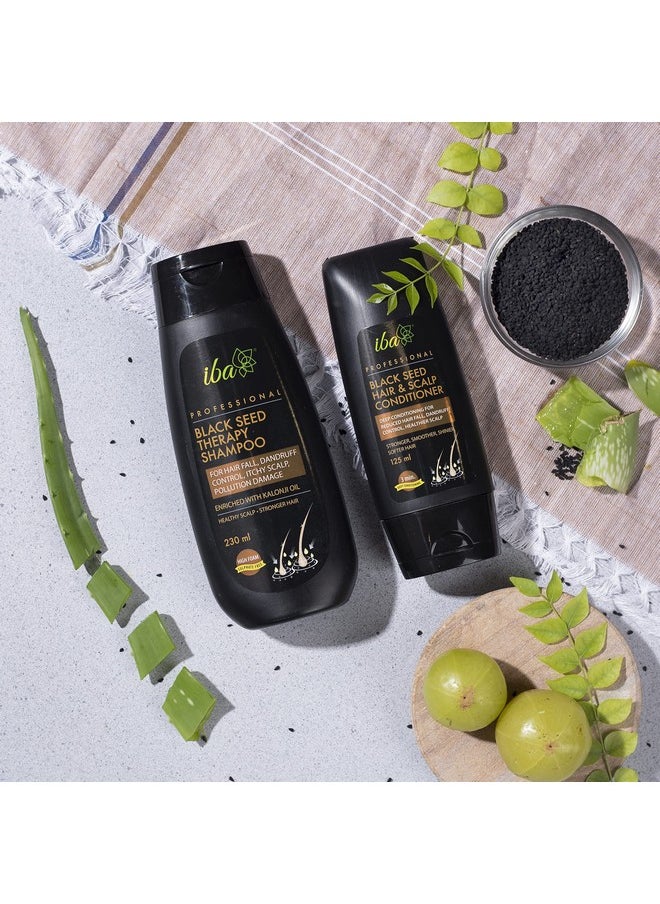 Black Seed Therapy Shampoo & Conditioner Combo (230 Ml + 125Ml) L Kalonji Extract For Effective Hair Fall Controller, Dandruff And Itchy Scalp | No Sulfate No Paraben | Halal Certified & Vegan