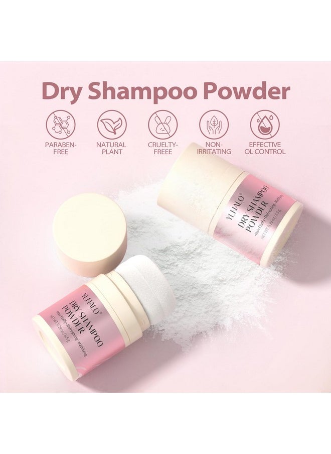 Dry Shampoo Powder 2 Packs, Mattifying Root Fuller Looking Refreshing Hair,Non-Aerosol, No White Cast, Travel Size Dry Shampoo Suitable For Women And Men,0.58Oz