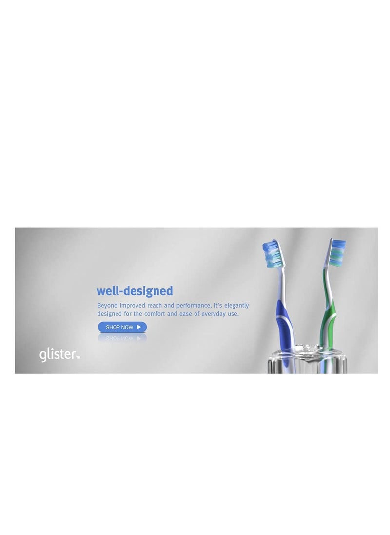 Glister Advanced manual Toothbrush for adults(Multicolor, Pack of 4 Brushes)