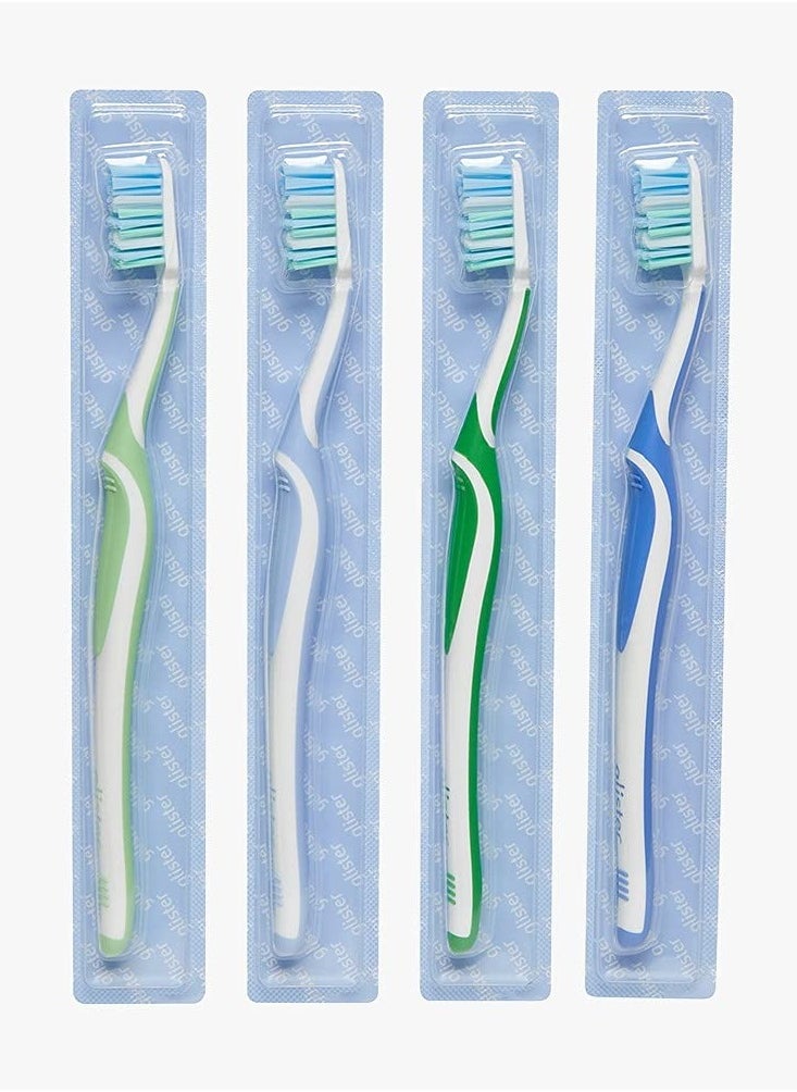 Glister Advanced manual Toothbrush for adults(Multicolor, Pack of 4 Brushes)