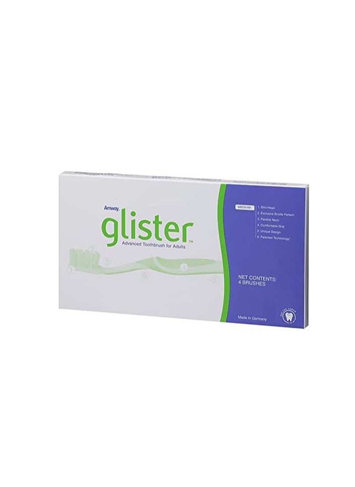 Glister Advanced manual Toothbrush for adults(Multicolor, Pack of 4 Brushes)