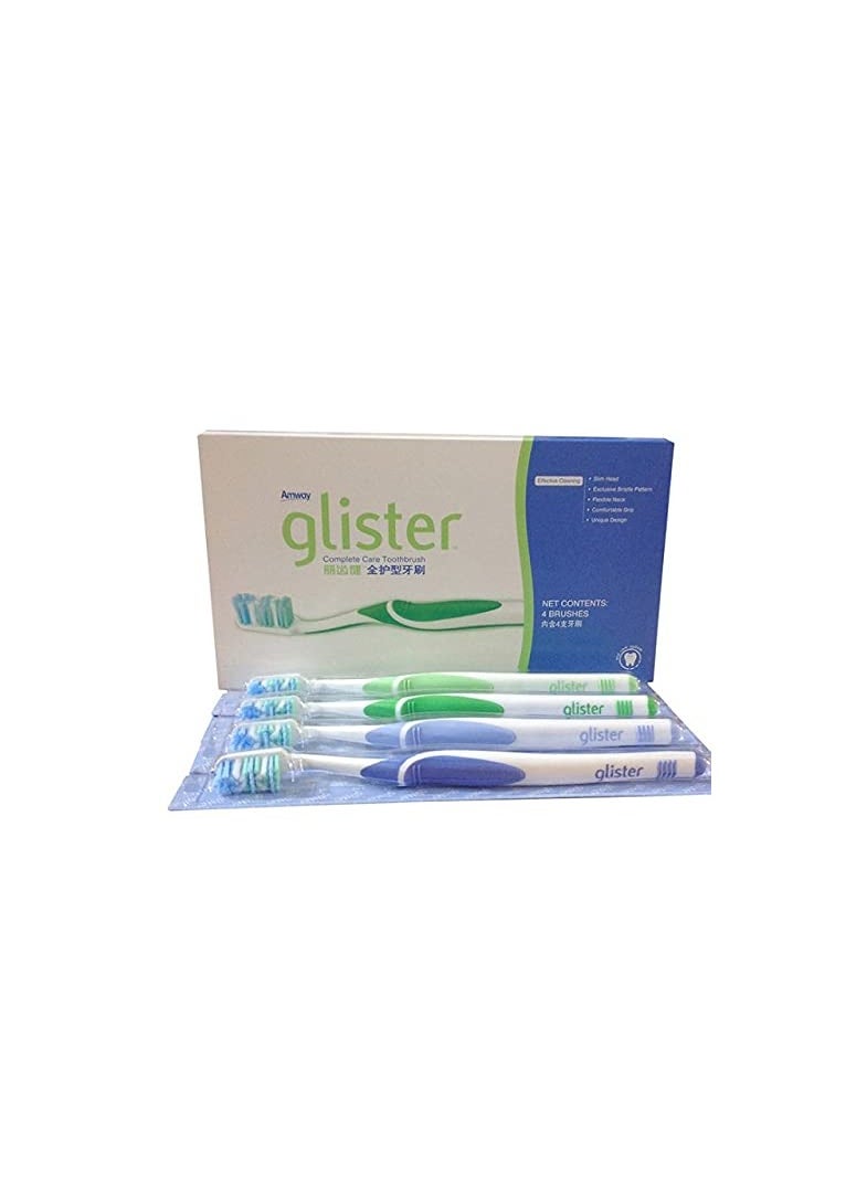 Glister Advanced manual Toothbrush for adults(Multicolor, Pack of 4 Brushes)