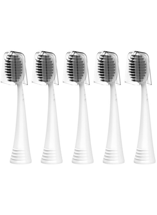 Replacement Toothbrush Heads With Covers For Burst (5 Count, White)