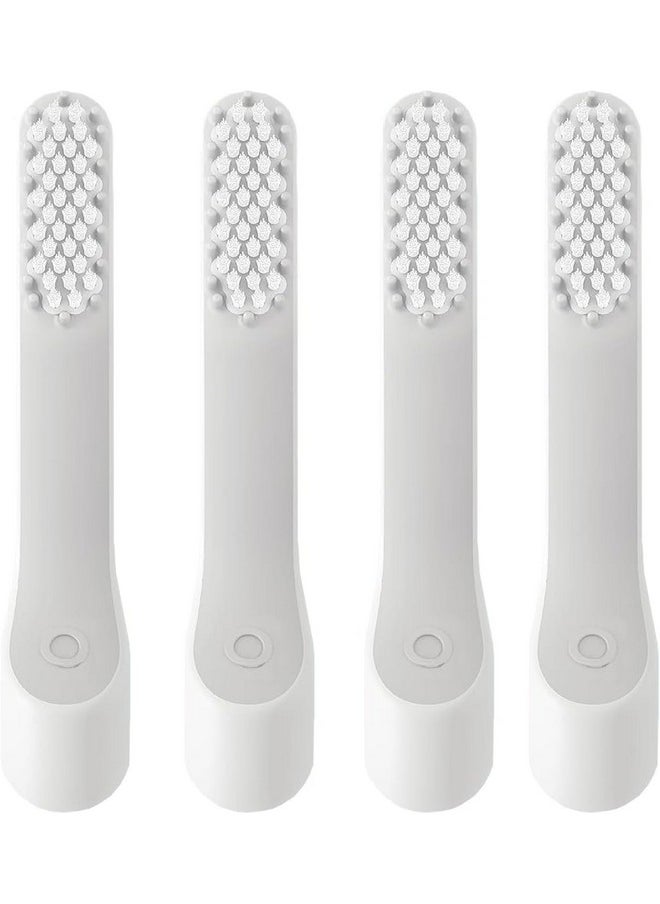 4-Pack Gray Toothbrush Replacement Heads Compatible With Quip Electric Brush Heads Refill Soft Bristles