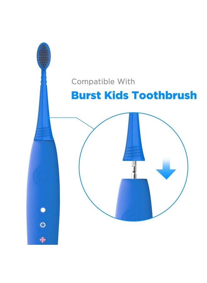 Replacement Kids Toothbrush Heads With Covers For Burst (10 Count, Blue)