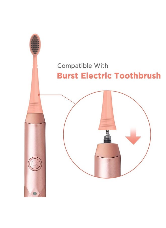 Replacement Toothbrush Heads With Covers For Burst (10 Count, Rose Gold)