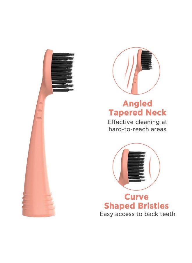 Replacement Toothbrush Heads With Covers For Burst (10 Count, Rose Gold)