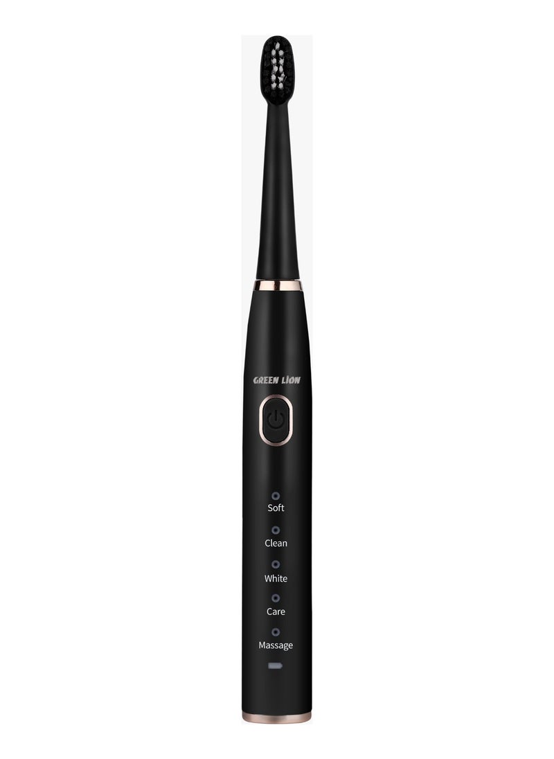 GB-37 Electric Toothbrush with Brush Heads and 5 Modes Cleaning /Sensitive/Clean/ White/Care/Massage/ Ergonomic Design / Complete Care Electric Toothbrush - Black