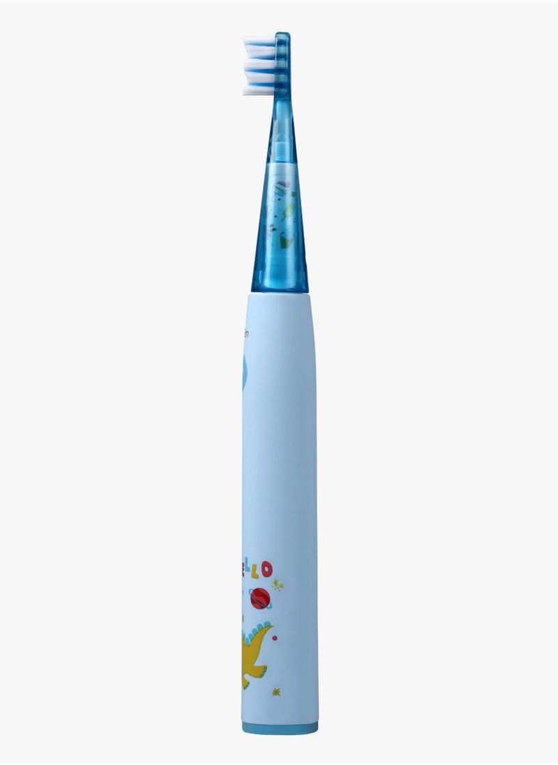 Kids Electric Toothbrush with 3 Function modes and 2 Intensity Modes / Shining Lights / 2Brush Heads / for 2-10 Years Old / Food-Grade Bristles/ Children Oral Hygiene Tooth Brush - Blue