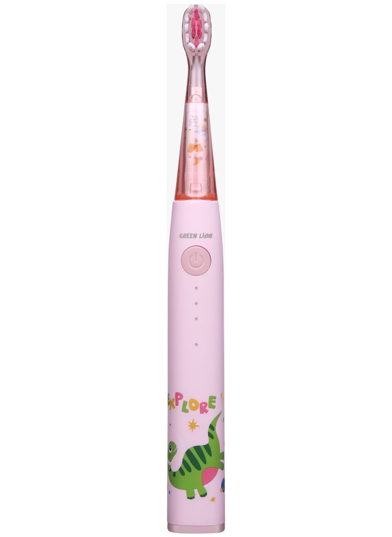 Kids Electric Toothbrush with 3 Function modes and 2 Intensity Modes / Shining Lights / 2Brush Heads / for 2-10 Years Old / Food-Grade Bristles/ Children Oral Hygiene Tooth brush - Pink