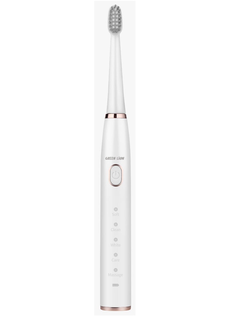 GB-37 Electric Tooth Brush with Brush Heads and 5 Modes Cleaning /Sensitive/Clean/ White/Care/Massage/ Ergonomic Design / Complete Care Electric Toothbrush - White