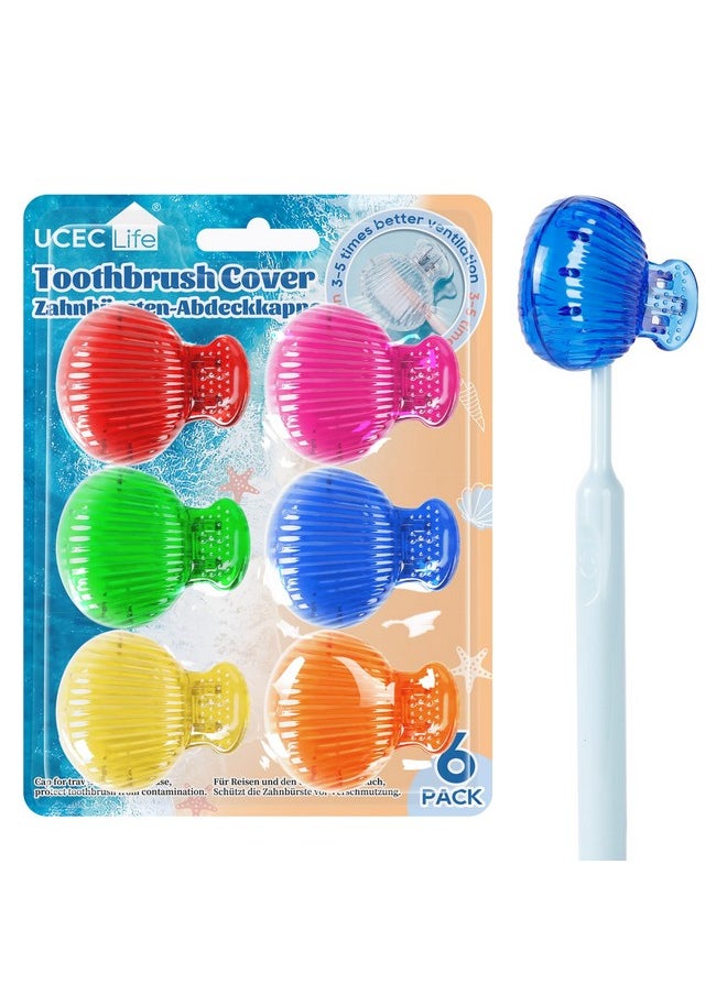 Travel Toothbrush Head Covers, Toothbrush Cover Caps Case, Tooth Brush Head Case Plastic Clip, For Household Travel, Fits Electronic And Manual Toothbrushes, 6 Packs