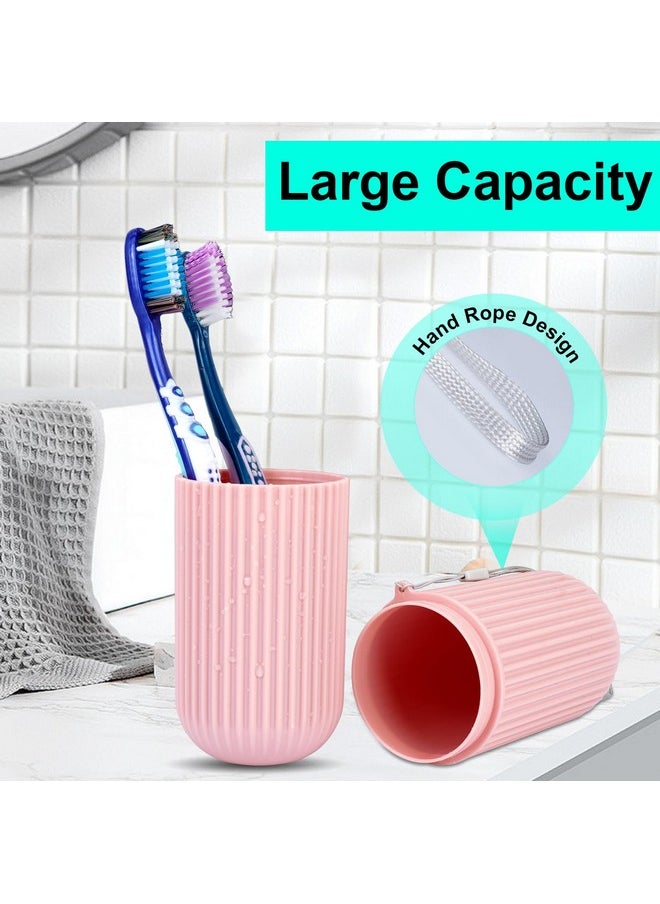 Travel Toothbrush Case, Toothbrush Holder Travel, Toothbrush Case For Traveling, Camping, Home, School, Business, Bathroom, 2 Pack (Green, Pink)