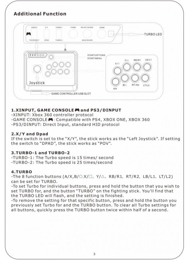 F300 Arcade Fight Stick Joystick For Switch, Xbox Series X, PS4,PS3, Xbox One, Xbox 360, MacOS, Windows, Steam Deck, Neo Geo Mini, Neo Geo Arcade Stick Pro