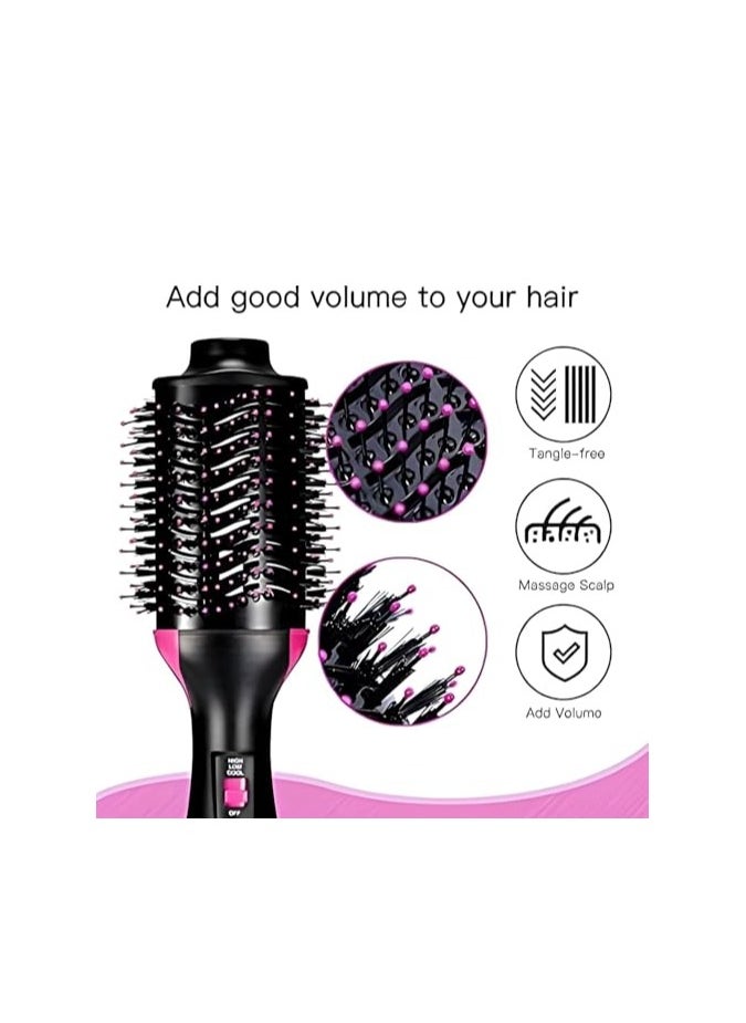 One Step Hair Dryer and Volumizer Brush, 3 In 1, Black and Pink