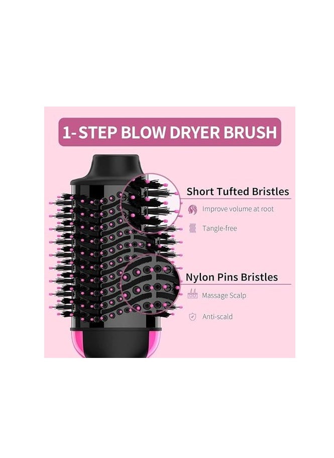 One Step Hair Dryer and Volumizer Brush, 3 In 1, Black and Pink