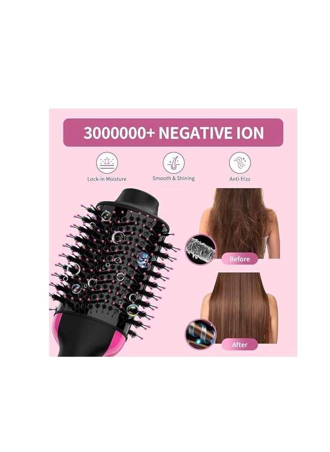 One Step Hair Dryer and Volumizer Brush, 3 In 1, Black and Pink