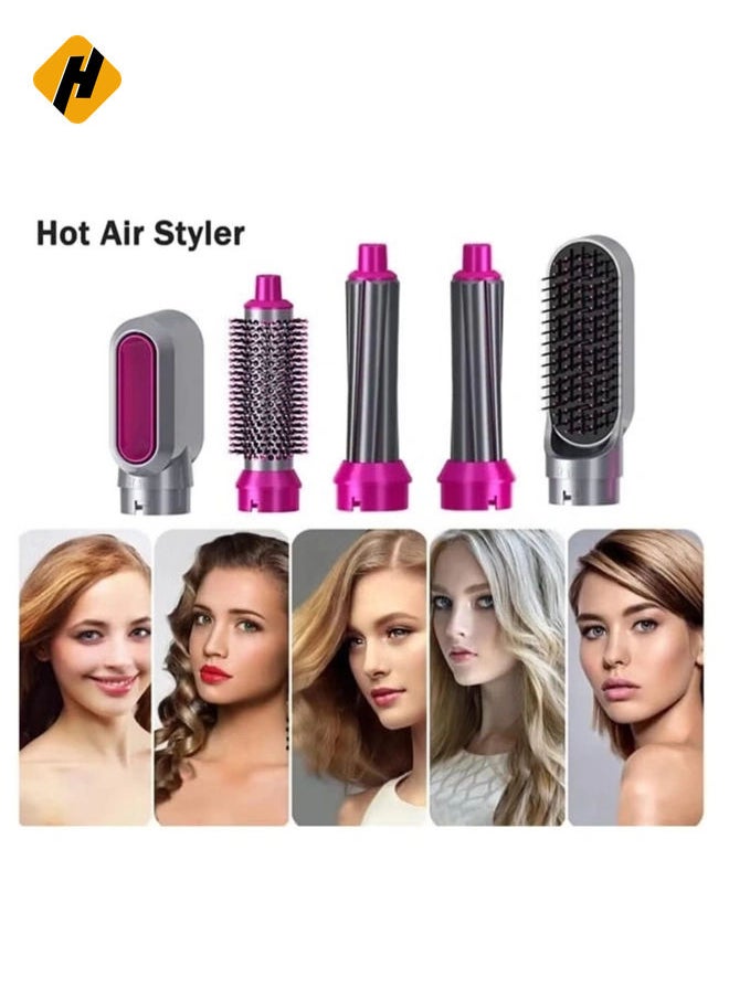 5-in-1 Hair Dryer Brush,Hot Air Brush,Update Negative Ionic Detachable Hair Brush Blow Dryer Set,Styling Round Hot Air Straightener Brush Volumizer,Curling Iron Brush