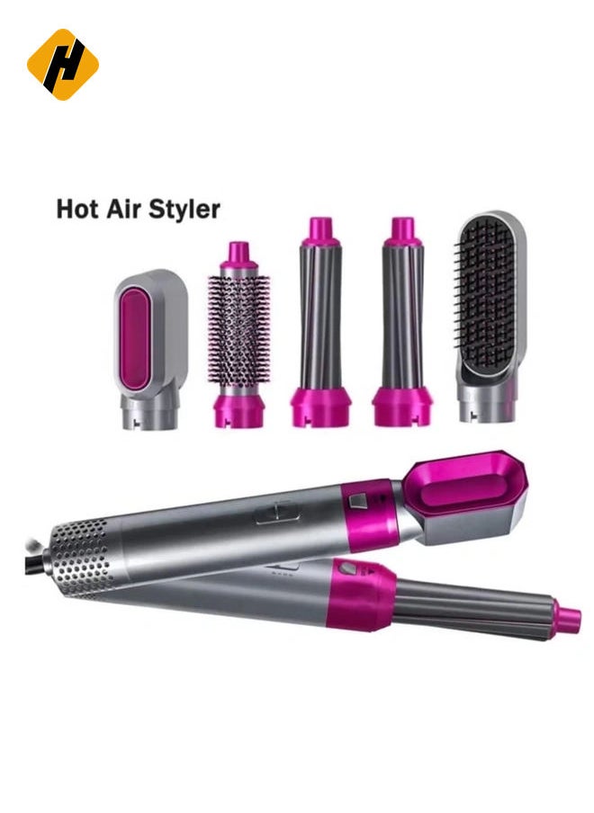 5-in-1 Hair Dryer Brush,Hot Air Brush,Update Negative Ionic Detachable Hair Brush Blow Dryer Set,Styling Round Hot Air Straightener Brush Volumizer,Curling Iron Brush