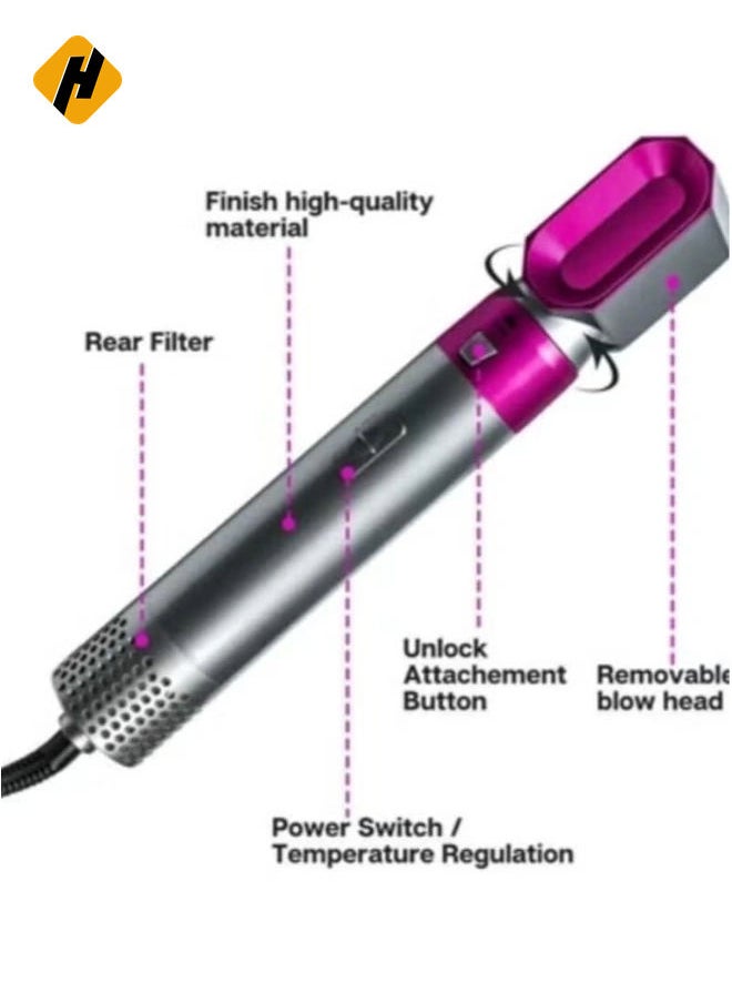 5-in-1 Hair Dryer Brush,Hot Air Brush,Update Negative Ionic Detachable Hair Brush Blow Dryer Set,Styling Round Hot Air Straightener Brush Volumizer,Curling Iron Brush