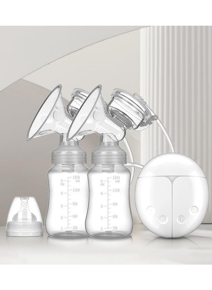 Double Breast Pump, 4 Modes & 4 Levels, Portable Anti-Backflow, Low Noise, and Painless Breastfeeding, Rechargeable Silicone Milk Extractor for Home and Travel