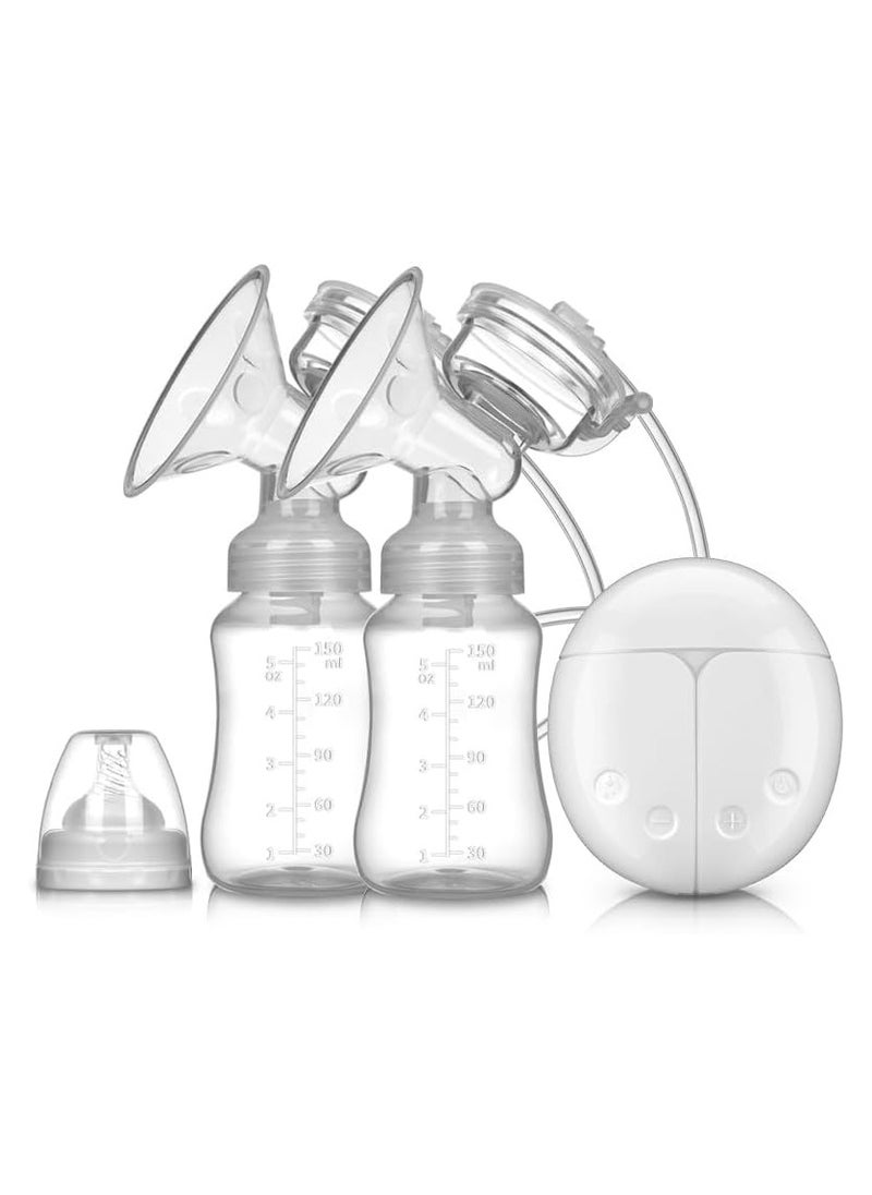 Double Breast Pump, 4 Modes & 4 Levels, Portable Anti-Backflow, Low Noise, and Painless Breastfeeding, Rechargeable Silicone Milk Extractor for Home and Travel