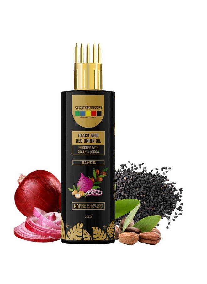 Blackseed Red Onion Oil With Argan, Jojoba, Hibiscus, Curry Leaves, Tea Tree, Organic Multi Purpose Hair Oil (250Ml)