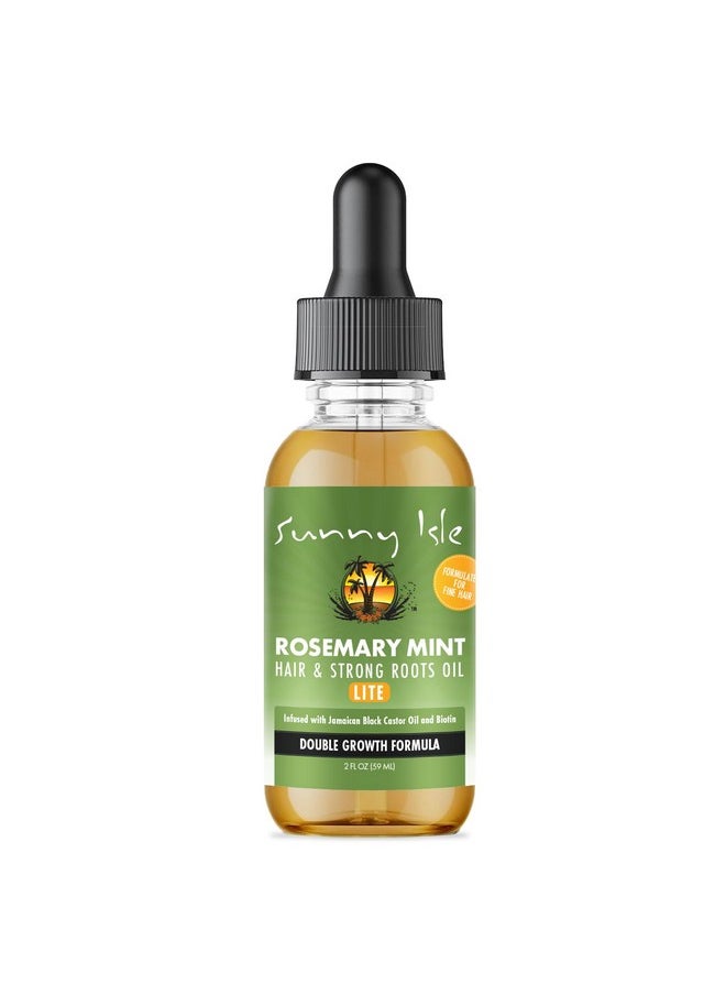 Rosemary Mint Hair And Strong Roots Oil Lite 2Oz | For Light, Thin Hair | Infused With Biotin & Jamaican Black Castor Oil | Nourish Hair Follicles | Dry Scalp, Split Ends