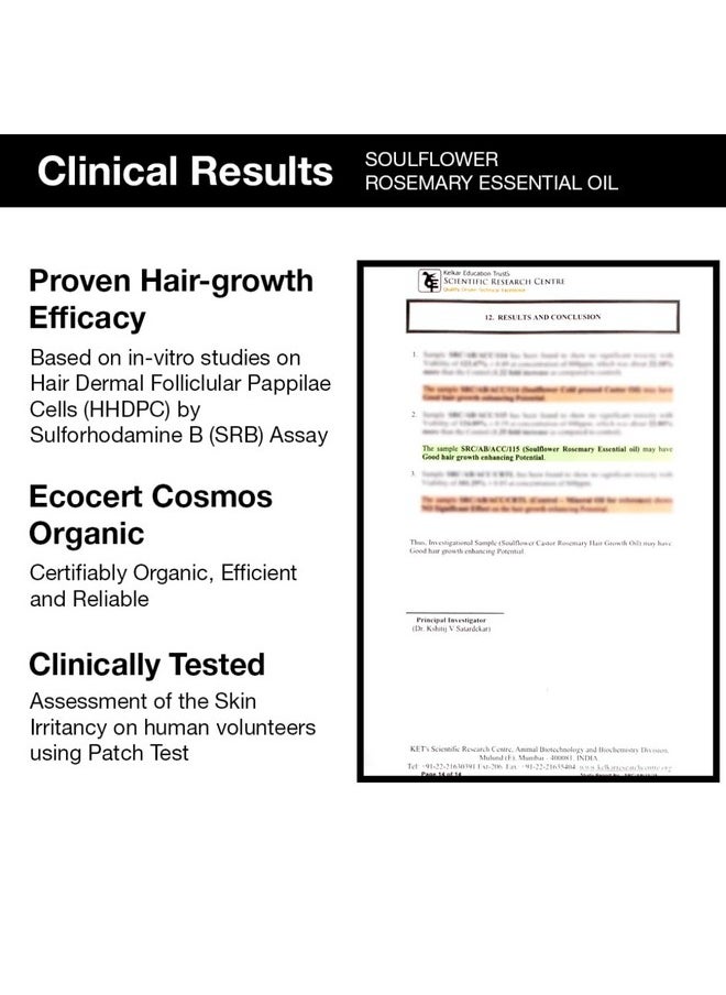 Rosemary Essential Oil For Hair Growth, Nourishment, Thick & Strong Hair, Moisturising Skin | Clinically Tested & Ecocert Certified Organic 100% Pure, Natural| Pack Of 2 15Ml Each