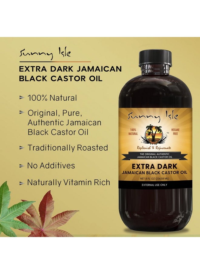 Extra Dark Jamaican Black Castor Oil 8Oz - Pet Plastic Bottle | 100% Natural High Potency Treatment For Hair, Scalp