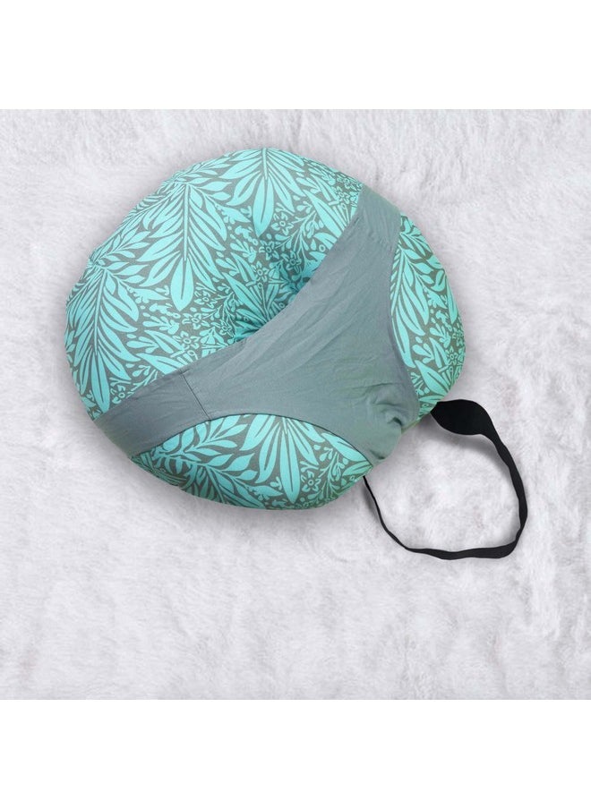 5In1 Baby Feeding Pillow With 100% Cotton Detachable Cover | With Belt And Baby Hoop | Breastfeeding Pillow | Nursing Pillow (Color-Green, Esmerald)