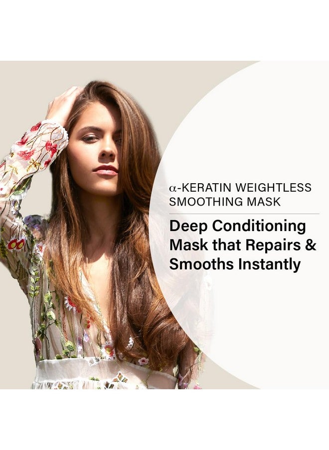 A-Keratin Weightless Smoothing Mask - Deep Conditioning Hair Mask With Hydrolyzed Wheat Protein, Strengthens And Smooths Hair Leaving It Feeling Nourished, Soft, Silky And Healthy