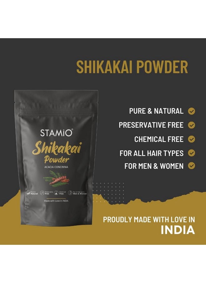 Shikakai Powder 250 Gm For Hair Wash, Pack, Mask, Diy | Pure Seedless Dried Acacia Concinna | Natural Cleanser Conditioner | In Pouch 8.82 Oz