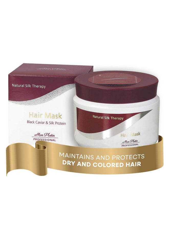 Hair Mask, 500Ml - Deep Conditioning For Dry, Colored, Damaged Hair With Black Caviar & Natural Silk Protein, Sls/Salt Free